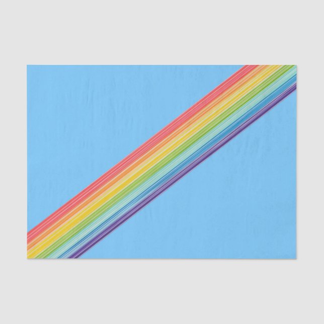 Papier Mousseline Bandes arc-en-ciel diagonales (Recto)