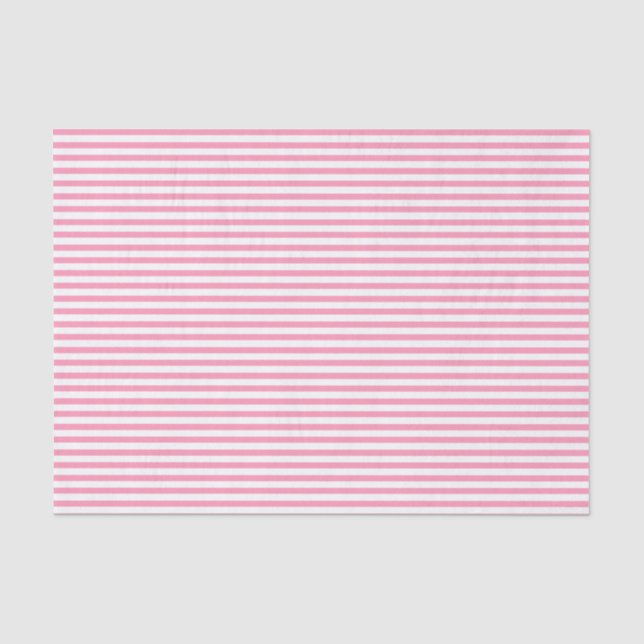 Papier Mousseline Bandes blanches et roses chaudes - Papier de tissu (Recto)