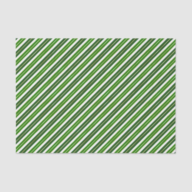 Papier Mousseline Bandes de Noël vertes, dorées et blanches (Recto)