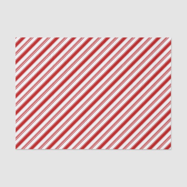 Papier Mousseline Bandes de Sucre de canne rouge et blanc (grande éc (Recto)