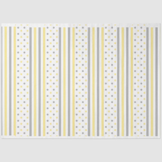 Papier Mousseline Bandes gris jaunes modernes (Recto)