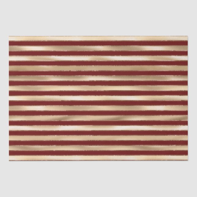 Papier Mousseline Bandes moyennes rouges d'or (Recto)