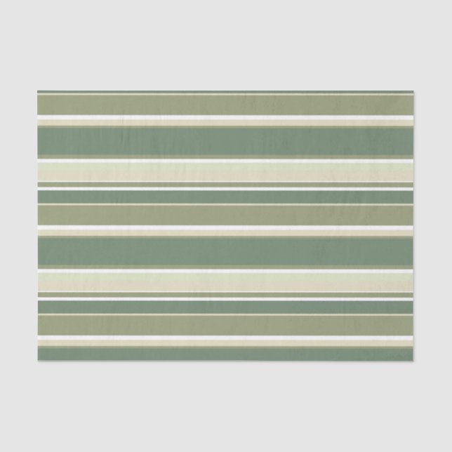 Papier Mousseline Bandes vert olive (Recto)
