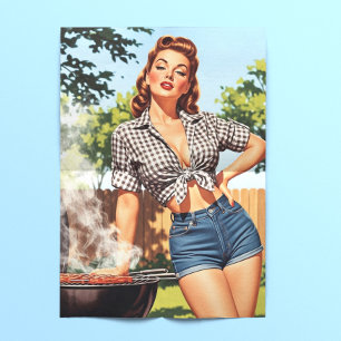 Papier Mousseline Barbecue Pin-up Vintage