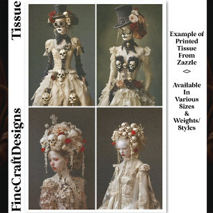 Papier Mousseline Baroque & Steampunk Femmes & Crânes DQ7L Découpage