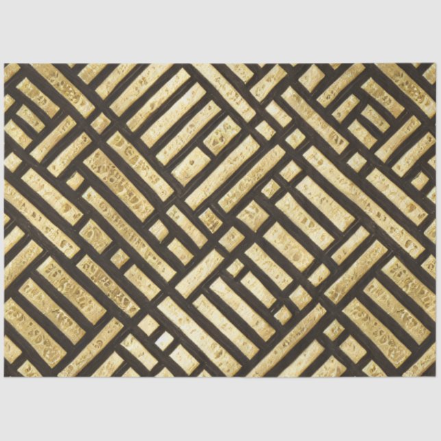 Papier Mousseline Bars royaux d'or Art déco (Recto)