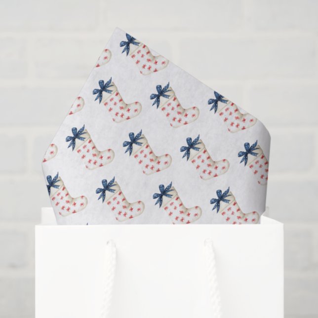 Papier Mousseline Bas de Noël Côtiers Avec Crabes (Sac cadeau)