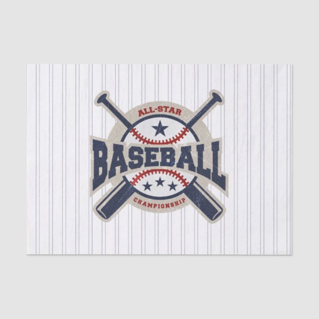 Papier Mousseline Baseball All Star Team Sport Anniversaire (Recto)