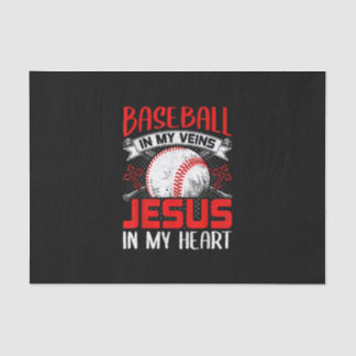 Papier Mousseline Baseball Dans Mes Veines Jésus Dans Mon Coeur Base