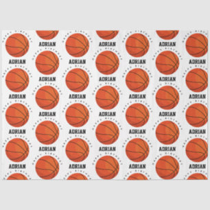 Papier Mousseline Basketball Sports Anniversaire fête Nom personnali