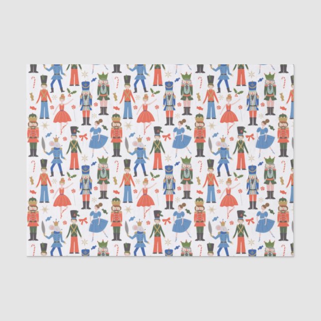 Papier Mousseline Basse Noisette Ballet Motif Noël (Recto)