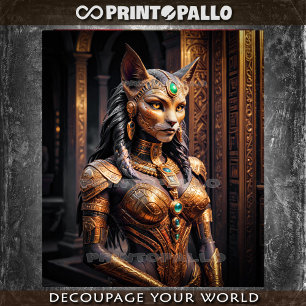 Papier Mousseline Bastet la déesse égyptienne du chat bienveillant