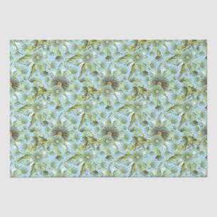 Papier Mousseline Bataille bleue vintage et Eucalyptus