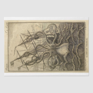 Papier Mousseline Bateau à pieuvre nautique Ephemera Decoupage Ship