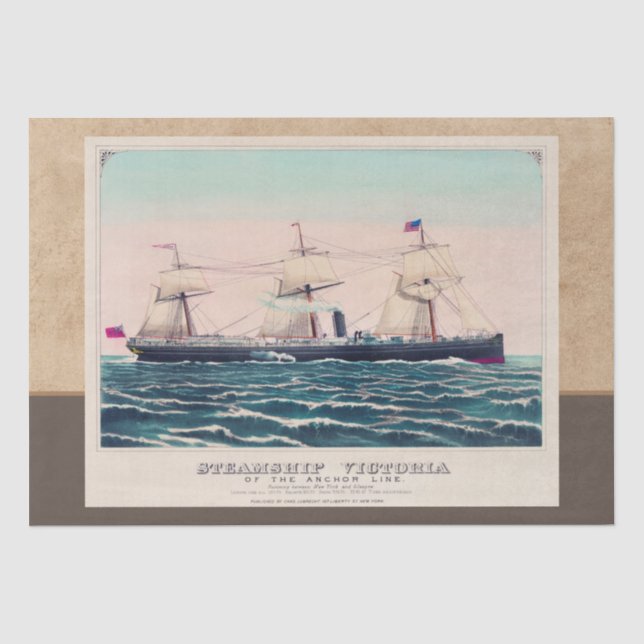 Papier Mousseline Bateau à vapeur Victoria de la ligne d'Ancres, 187 (Recto)