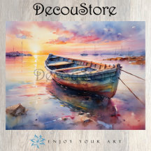 Bateau Coloré sur l'Eau Decoupage