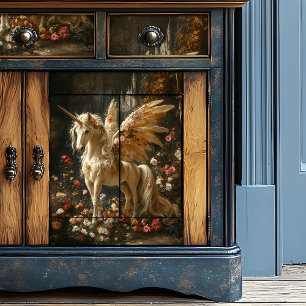 Papier Mousseline Bateau vintage Boho Feathered Fairy Horse Unicorn 