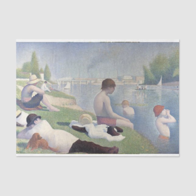 Papier Mousseline Bather Seurat Siedenpapier Decoupage (Recto)