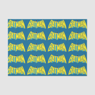 Papier Mousseline Batman   Logo Vintage bleu jaune