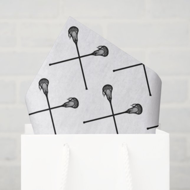 Papier Mousseline Bâtons de crosse Boules Sports Black Blanc Envelop (Sac cadeau)