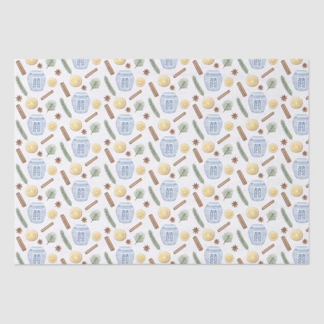 Papier Mousseline Bâtons en cannelle Ginger de Noël Star Anise (Recto)