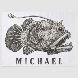 Papier Mousseline Baud Poisson Pêcheur Poisson de Mer Profonde Nom P