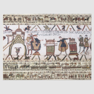 Papier Mousseline BAYEUX TAPESTRY Harold a prêté serment sur les rel