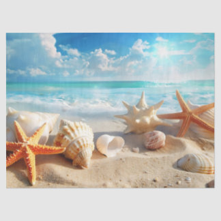 Papier Mousseline Beach and Seashells Tissue /Craft Paper
