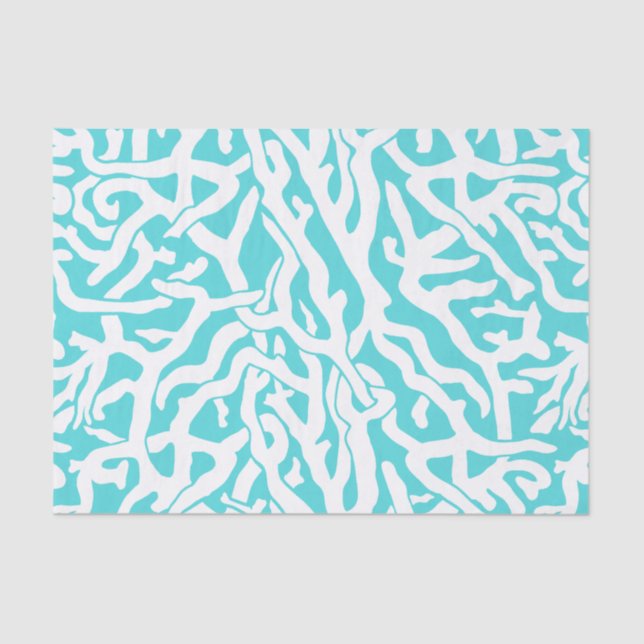 Papier Mousseline Beach Coral Reef Motif Bleu bleu marine (Recto)