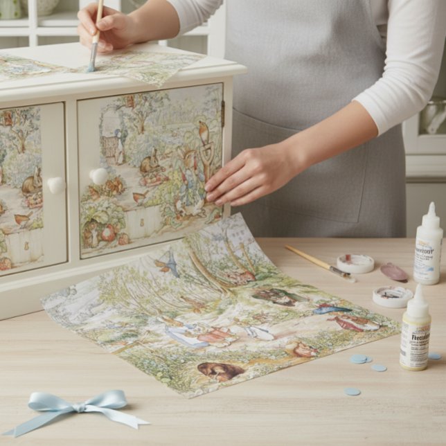 Papier Mousseline Beatrix Potter Peter le lapin amis dans le jardin (Créateur téléchargé)