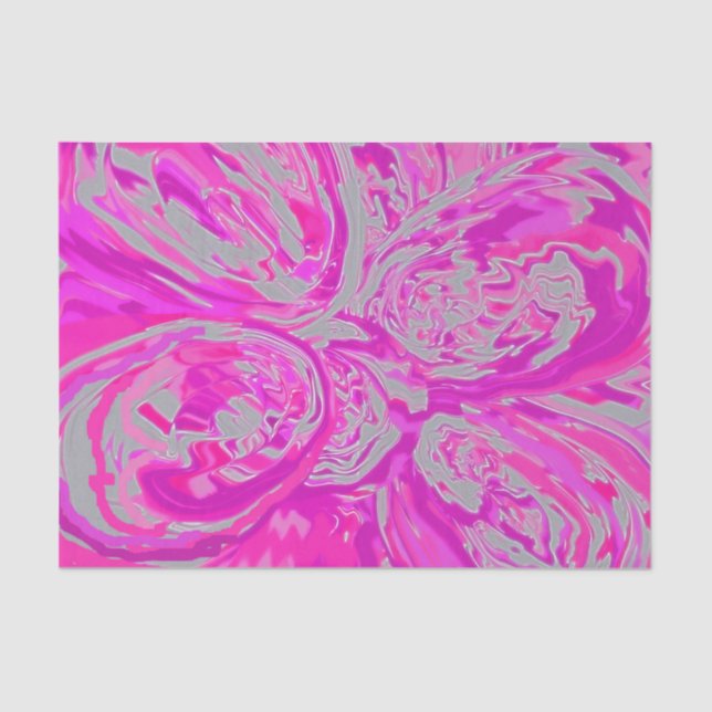 Papier Mousseline Beau Abstrait Fuchsia Rose Paisley Design (Recto)