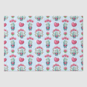 Papier Mousseline Beau Floral Mason Jar Hearts Motif