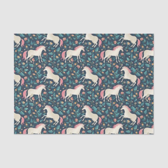 Papier Mousseline Beau motif magique de licorne (Recto)