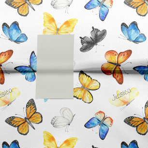 Papier Mousseline Beau Motif papillon avec nom Découpage