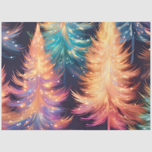 Papier Mousseline Beau Noël Arbres Léger Étincelle Noël (Recto)