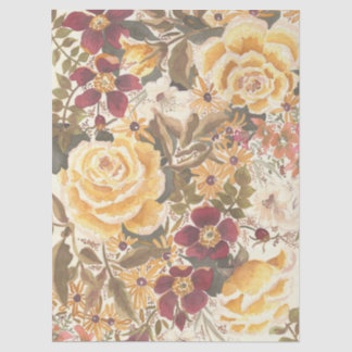 Papier Mousseline Beau papier de tissu floral d'automne