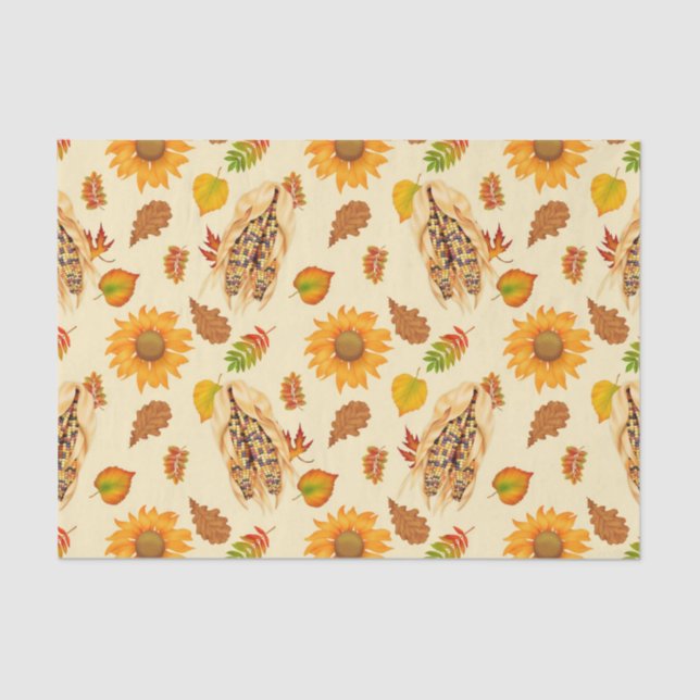 Papier Mousseline Beau papier de tissus d'automne (Recto)