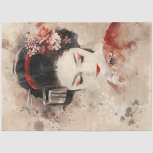 Papier Mousseline Beau Portrait Geisha