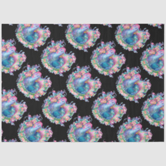 Papier Mousseline Beau poulet et fleurs