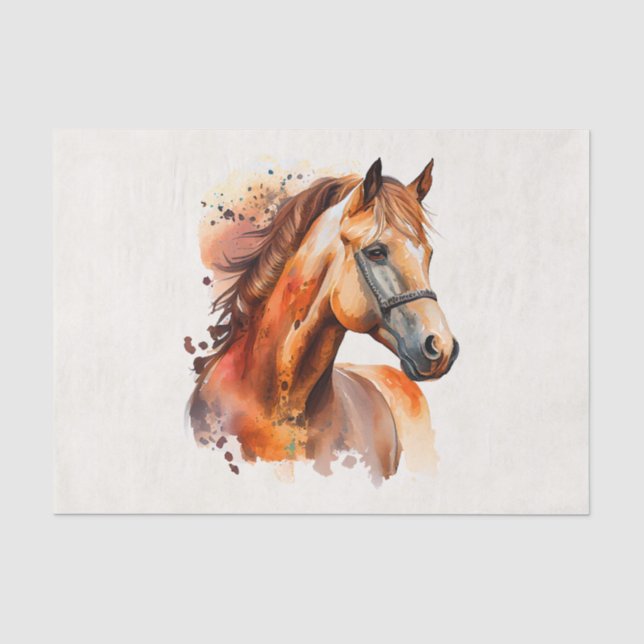 Papier Mousseline Beau Sorrel Horse Portrait (Recto)