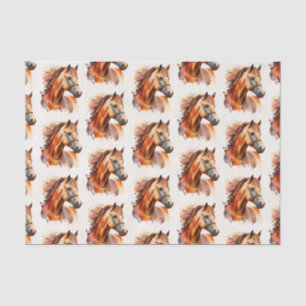 Papier Mousseline Beau Sorrel Horse Portrait Motif