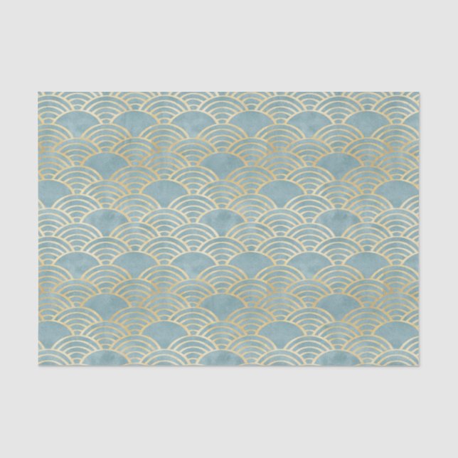 Papier Mousseline Beau, vert Art Déco, métallique, élégant, chic, fa (Recto)