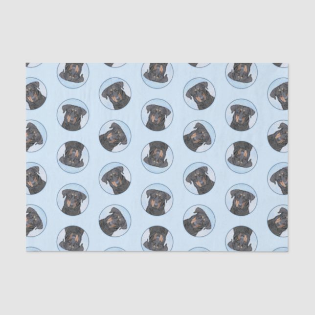 Papier Mousseline Beauceron Peinture en noir et en bronze Cheepdog C (Recto)