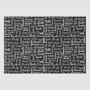 Papier Mousseline Beaucoup Merci Texte Blanc En Noir
