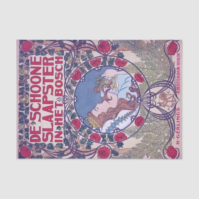 Papier Mousseline Beauté dormante, Art de couverture, Van Caspel (Recto)