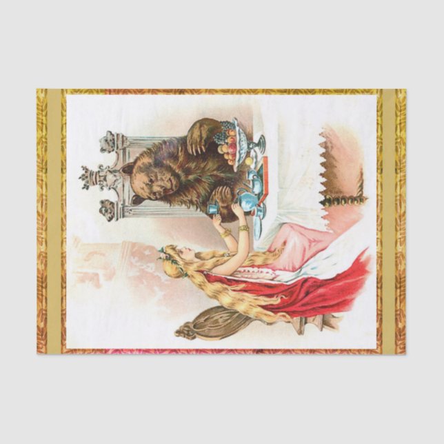 Papier Mousseline Beauté En Rose Et La Bête (Recto)