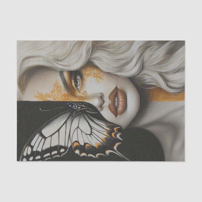 Papier Mousseline Beauté et papillons Blonde Edition25 (Recto)