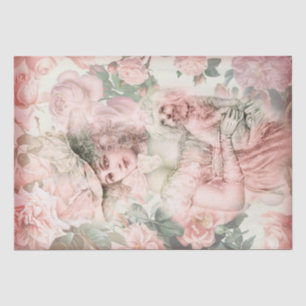 Papier Mousseline Beauté Ethérée Vintage Floral Decoupage Tissu Pa