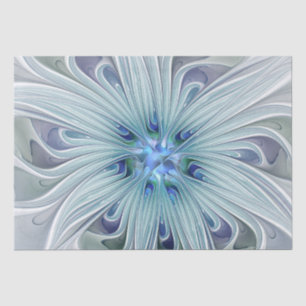 Papier Mousseline Beauté florale Abstraite moderne Blue Pastel Flowe