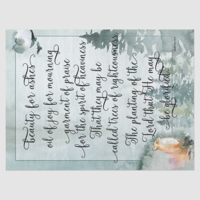 Papier Mousseline Beauté pour les cendres papier Tissu renard vertic (Recto)